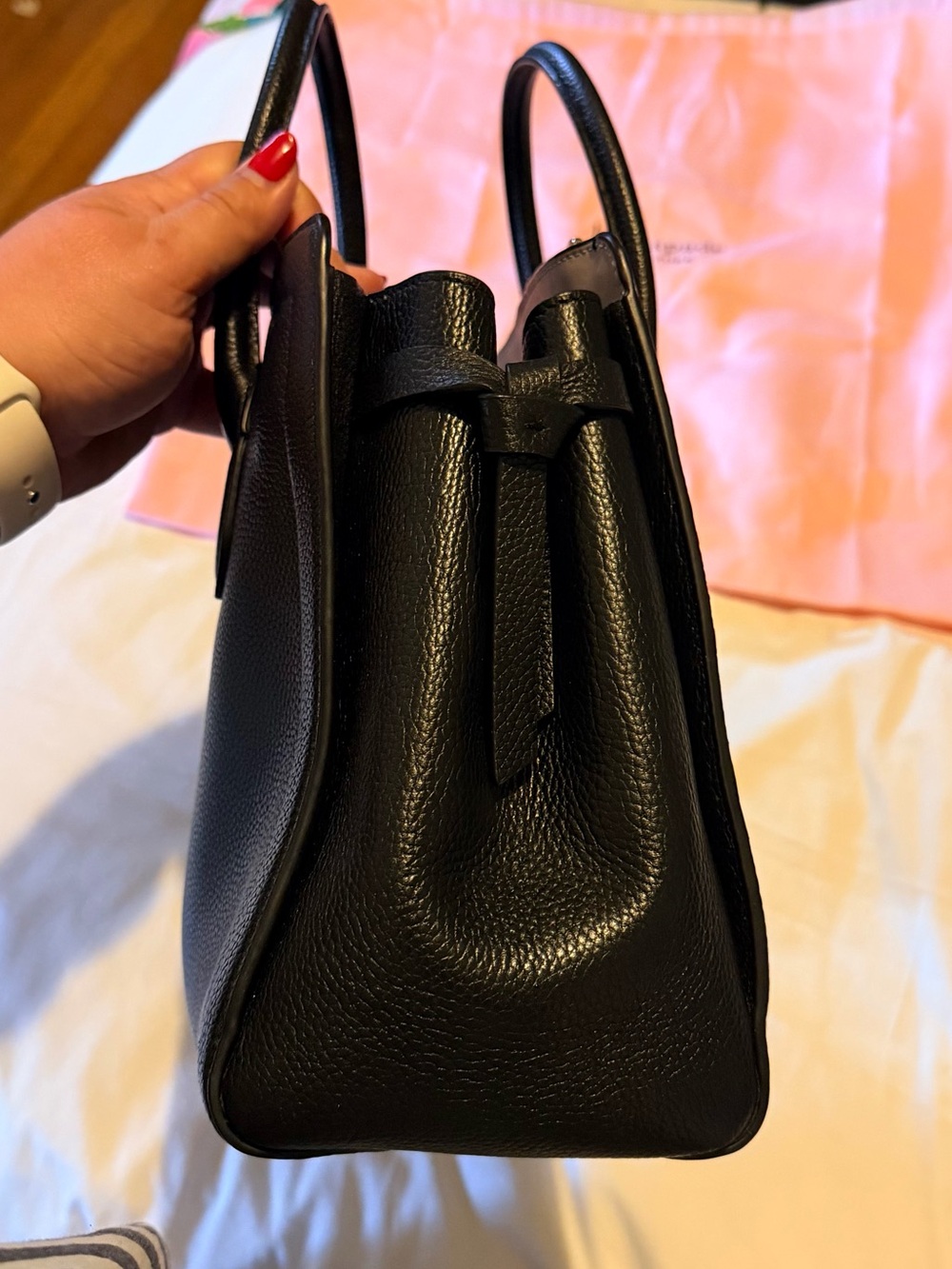 kate spade Black Pebbled Leather Satchel NWOT - Picture 5 of 12
